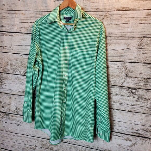 Club Room Regular Fit Traveler Long Sleeve Button Down Shirt Size 15.5 34/35 - Picture 1 of 8